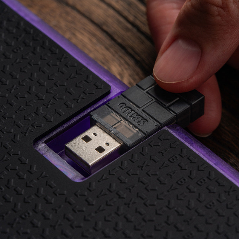 8BitDo Arcade Controller - Transparent Purple Signature Edition - Arcade Control Design for Supported Platforms