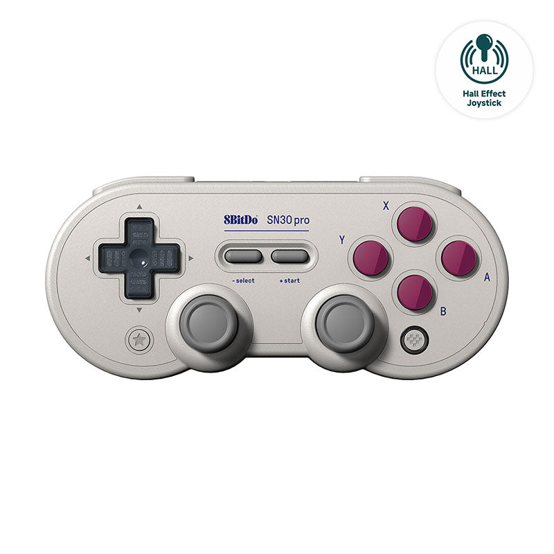 8BitDo SN30 Pro (Hall Effect Joystick) - Controller Edition with Practical Input Features